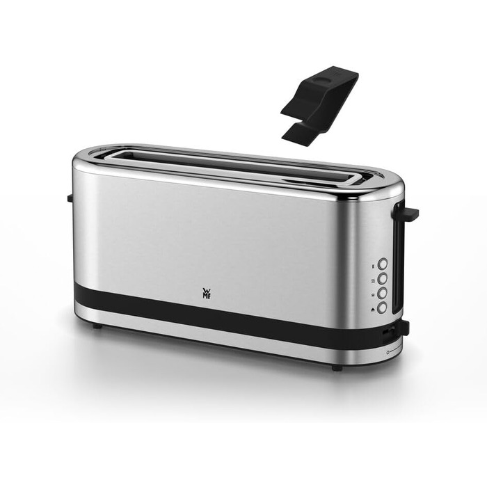 WMF Kitchenminis Long Slot Toaster with Roll Attachment, 2 Slices, XXL, Bagel Function, 7 Browning Levels, 900W, Toaster Stainless Steel Matte