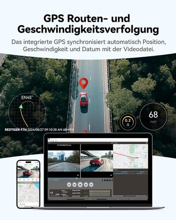 Відеореєстратор REDTIGER F7N Pro 4K, Dual (перед + зад), STARVIS, 64GB, WiFi, GPS, IPS 3.18