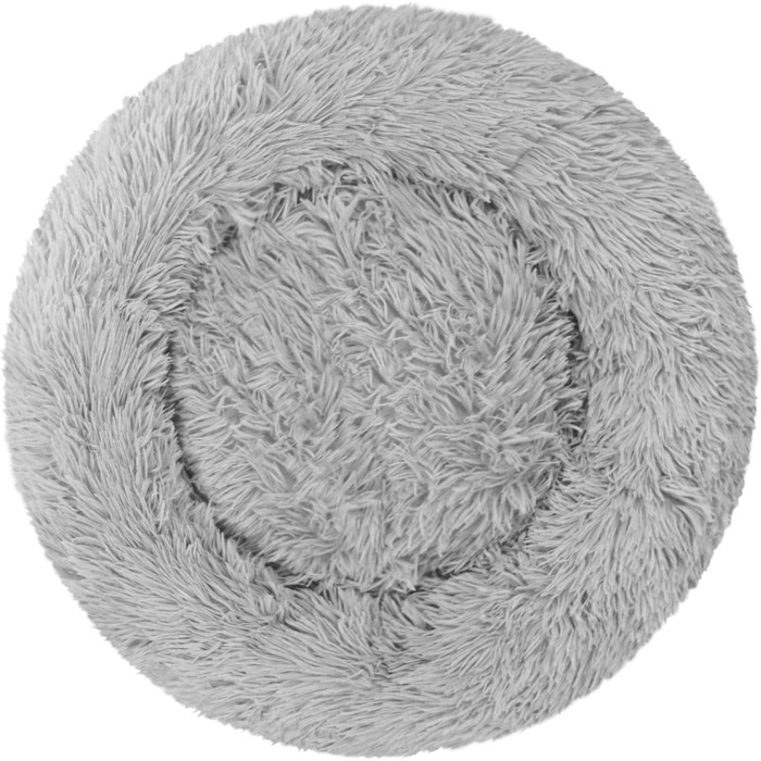 М'яке ліжко для собак великих порід та котів - кругле шорстке ліжко з високими бортиками - антиковзаюче дно - силіконова наповнювач - комфортне місце для сну - 90 см - зручне та довговічне - сірий колір