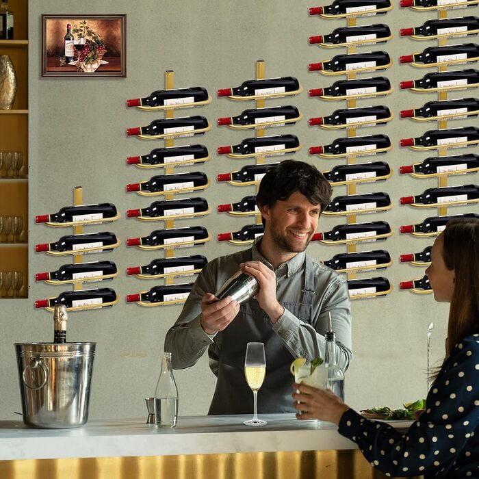 Настінна вітрина для вина на 8 пляшок з металу - зручний органайзер для зберігання вина