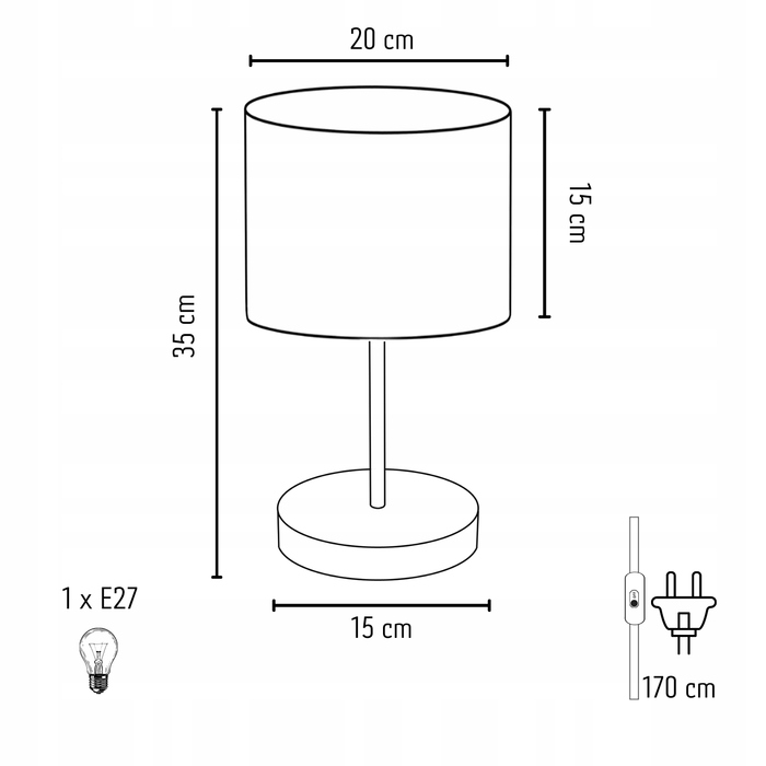 Нічник з розкішним мармуровим абажуром, LED E27 Edison