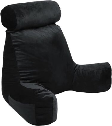 Подушка для читання Bananair - м'яка та комфортна, з підлокотниками та ергономічною спинкою (чорна)