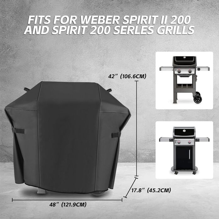Чохол для гриля Weber Spirit 200/E210/S210/E21, водонепроникний, UV-захист, 600D, для 2-пальникового газового гриля