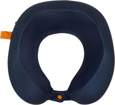 Подушка для шиї American Tourister з Memory Foam, Ергономічна та Комфортна для подорожей (літак, авто, поїзд) - 30 см, Чорний/Сірий, Морська синя/Помаранчевий