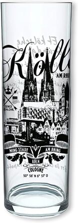 3forCologne Kölsch Glasses, 6-Pack, assorted colors, 0.2ml, Cologne Sticks with Basic Law, Beer Glasses, Drinking Glasses with Print. (MADE IN GERMANY), Size: 281 EU