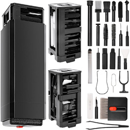 Набір для чищення електроніки 32 в 1 з щіткою. Багатофункціональне приладдя для Airpods, клавіатур, ноутбуків, телефонів, навушників (чорний)