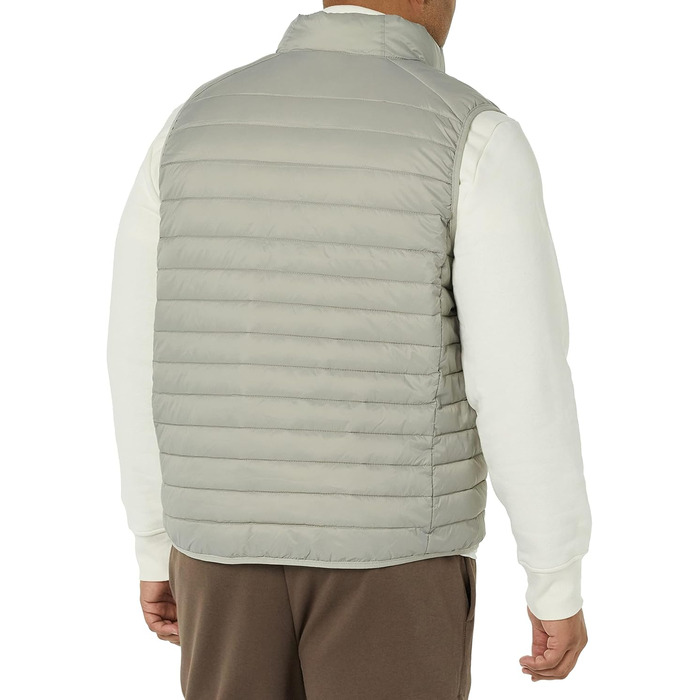 Amazon Essentias: чоловіча бафферна жилетка, водовідштовхувальна, компактна, сірого кольору (L)