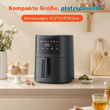 Фритюрниця повітряна Innsky 3.5L, 8-в-1, 1500W з LED-сенсорним екраном, чорна