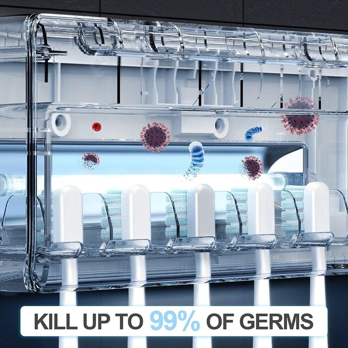 Стерилізатор зубних щіток DSHOW UV з таймером, бездротовий, настінний, 2000mAh, білий