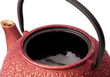 Bredemeijer Red Asian Cast Iron Teapot Set 0.6 Liter with 2 Cups