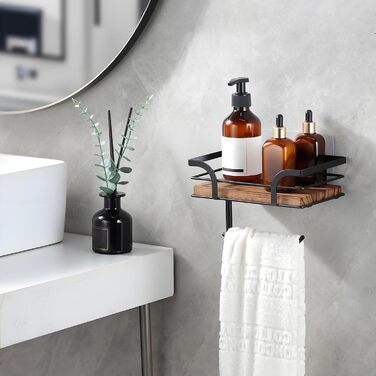 Тримач туалетного паперу YIGII без свердління, нержавіюча сталь, щітка, для ванної кімнати та кухні (дерев'яний колір)