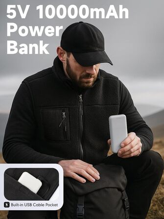 Обогрівальний жилет LABEWVI для жінок та чоловіків з акумулятором 10000mAh, USB, чорний