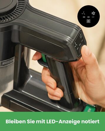 Бездротовий акумуляторний пилосос Vactidy V9 з LED-підсвічуванням, 30KPa, до 45 хвилин роботи, для видалення шерсті тварин, твердих поверхонь та килимів, чорний