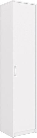 Bookshelf Wardrobe Shelf White 40cm wide 180cm high Storage Cabinet Organizer Multi-Purpose Cabinet with 4 Adjustable Shelves Filing Cabinet Shelf Wall narrow Wood for Bedroom Hallway Basement Office