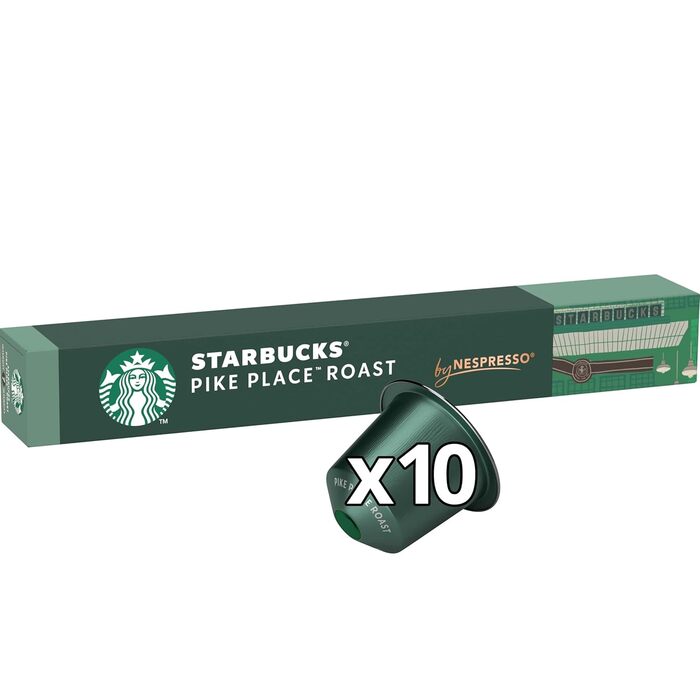 Капсули для кави Starbucks Pike Place Roast сумісна з Nespresso, середнього обсмаження, капсули 100 шт. (10 г)