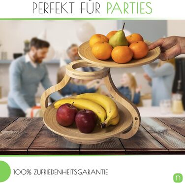 Натуралік: Двоярусна етажерка для фруктів з бамбука - Натуральне зберігання