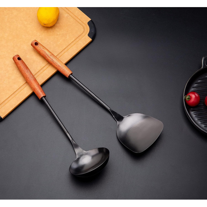 Набір кухонного силікону Kellet: лопатка-ложка з нержавіючої сталі 304, 36.2-38.1 см