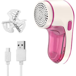 Електричний видалення ворсу портативний з USB зарядкою та 1 змінною головкою для різних тканин (червоний)