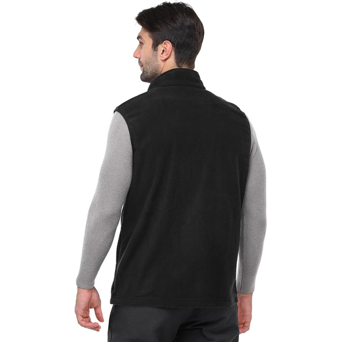 Чоловіча флісова жилетка Outdoor Ventures: легка, тепла, вітрозахисна, з кишенями на блискавці, чорна