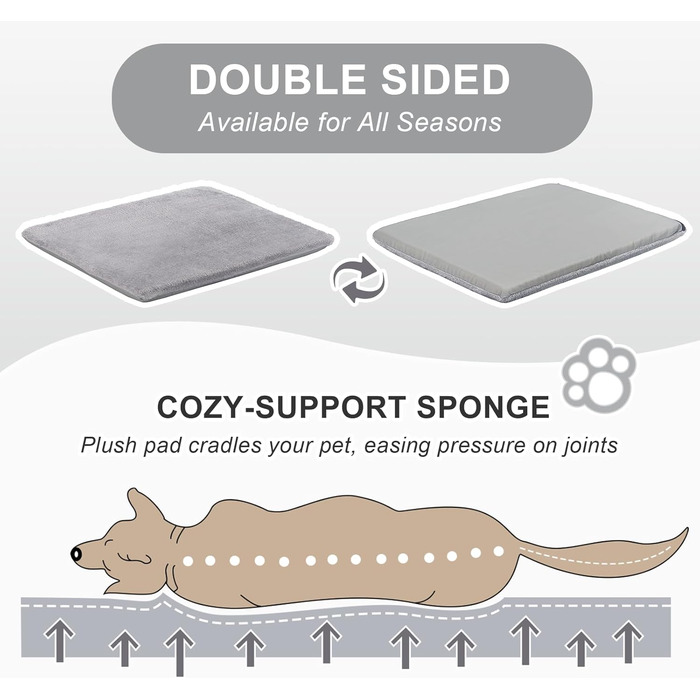 Будка для собак Jiupety, 2-в-1: котяча печера, розмір S. Підходить для собак, котів та цуценят. Тепла затишна печера-ліжко, сірий колір.