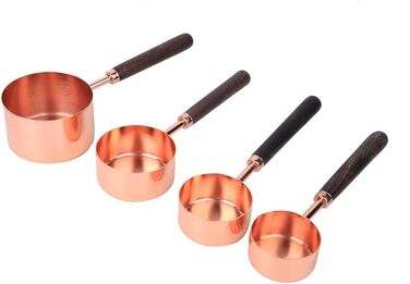 Measuring spoons, measuring cups, 4-piece set, household stainless steel rose gold measuring spoon set, kitchen baking tools