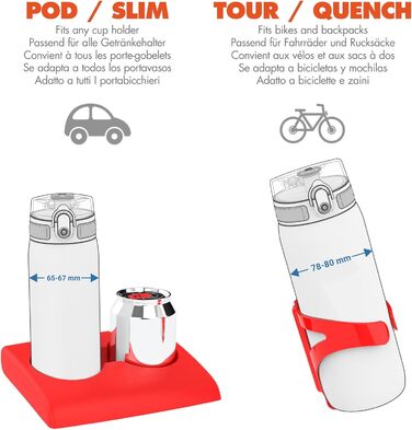 Ion8 Stainless Steel Water Bottle, 600 ml, Leak-Proof, One-Handed Opening, Secure Locking Mechanism, Dishwasher Safe, Flip-Top Lid, Carrying Handle, Easy to Clean, Durable & Scratch-Resistant