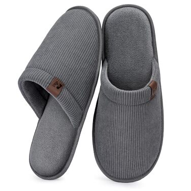 Чоловічі домашні капці RockDove LiteStep з вельвету та піною з ефектом пам'яті Memory Foam, світло-сірі, розмір 44/45 EU