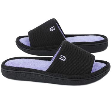 Тапочки жіночі літні LongBay для дому, відкриті, на пам'яті, чорні, 38/39 EU