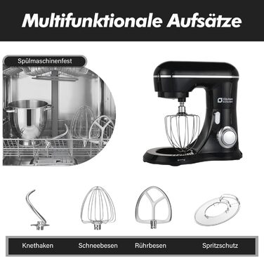 Кухонна машина Kitchen in the box: 6 л, 1300 Вт, темний зелений/чорний, з набором насадок