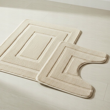 Килимок для ванної кімнати SmartHome бежевий, 50x80 см, з антиковзаючим покриттям