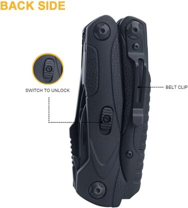 Мультитул ROXON CM1349 Spark: 14-в-1, мультиінструмент, плоскогубці, для туризму та виживання