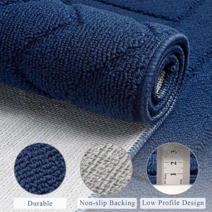 Килимок для дому та вулиці 50x80 см, миючий, вологостійкий, антиковзкий, для входу, порогу, патіо, галереї, саду (60 x 180 см, синій)