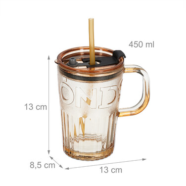 Set of 4 Charming Glass Mugs with Handles