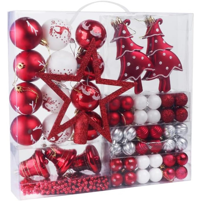 Новорічні кулі Рожево-золоті, 100 шт., діаметром 3, 4 та 6 см, набір прикрас для ялинки, пластикові, для різдвяного декору