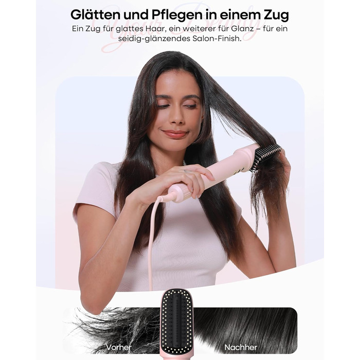 Аirstyler 7-в-1: Фен, плойка, брашинг, термощітка, автоматична завивка, іонізація, захист від пошкоджень, рожевий