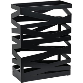 Dönges 'Maxi' Metal Umbrella Stand with Drip Tray & Hooks - Space-Saving, Elegant Black - Ideal for Entryway & Foyer Decor