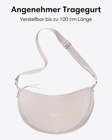 Сумка через плече LARKSON Solveig Medium бежева - Містка напівмісяць, водонепроникна (6.5 л)