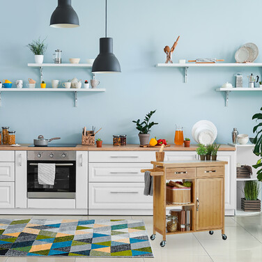 Relaxdays Kitchen Cart with Marble Top