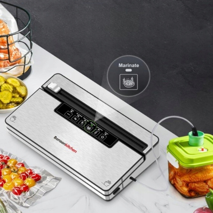 Вакууматор Bonsenkitchen з рулоном плівки, ножем та режимом маринування