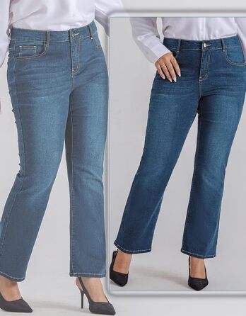 Жіночі джинси Bootcut Hanna Nikole великого розміру, висока талія, блакитний денім, еластичні