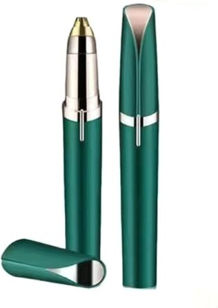 Електричний тример для брів та обличчя для жінок, безболісний, з гребінцем, білий/зелений