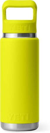 YETI Rambler C Drink Straw Bottle, vacuum-insulated stainless steel bottle with straw lid, 26 oz (769 ml) (Firefly Yellow)