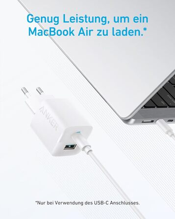 Зарядний пристрій Anker USB-C, 33W, 2 порти USB-C, для iPhone 17/Pro/Pro Max/iPhone Air/16/15, Pixel, Galaxy, iPad/iPad mini