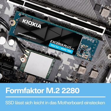 SSD KIOXIA Exceria Plus G4 2TB M.2 2280 NVMe PCIe 5.0 - 10000/8200 MB/s - для ноутбука, ПК, геймінгу, відеомонтажу