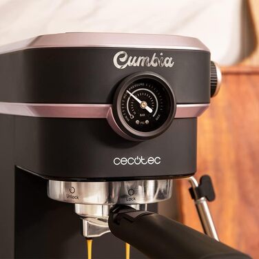 Еспресо-машина Cecotec Cafelizzia 890 Rose Pro: Еспресо, капучино, 1350 Вт, Thermoblock, 20 Bar, рожева з манометром