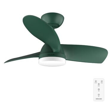 Вентилятор стельовий Cecotec EnergySilence Aero 3050 з LED підсвіткою, 36 дюймів (102 см), пульт, таймер, 6 швидкостей, DC-мотор, м'ятний колір