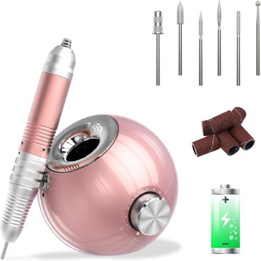 Електричний набір для манікюру та педикюру Delanie Nagelfräser 35000 U/Min 6 в 1 (рожеве золото, акумуляторний)