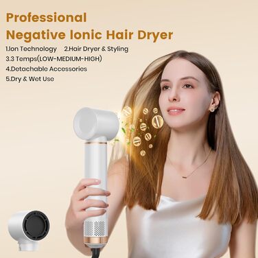 Набір для укладки волосся 6 в 1: фен-щітка, плойка, випрямляч, термощітка, фен, локони. 110000 об/хв.