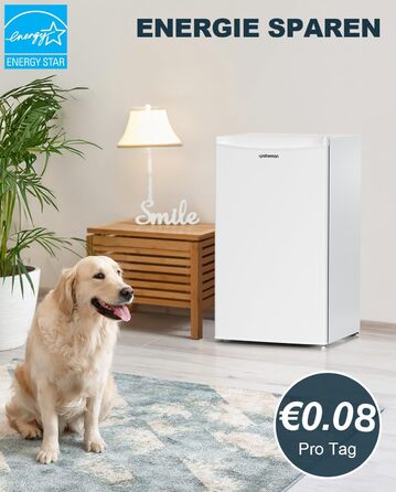 Холодильник Upstreman 91L з функцією швидкого охолодження, 5 температурних режимів (1-8℃), енергоефективний, 41 дБ, компактний, для студентського гуртожитку/офісу, BR321- (білий)