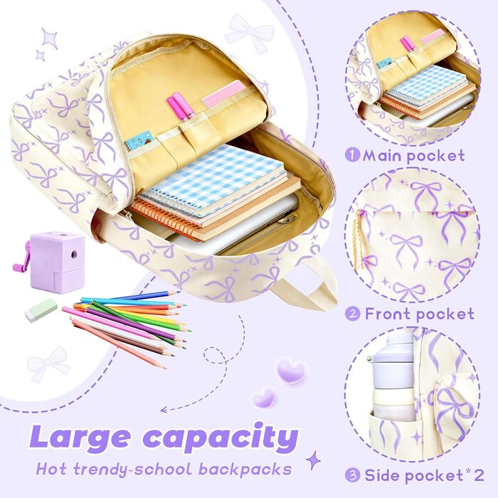 Жіночий рюкзак для ноутбука та школи, легкий та стильний (фіолетовий)